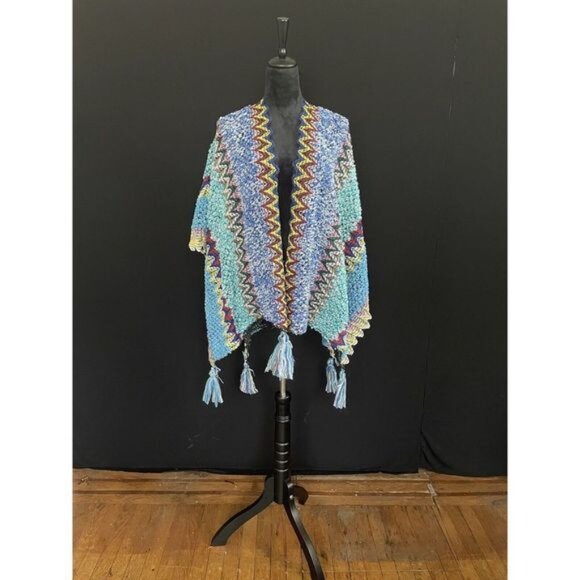 Autumn Cape /wrap With Tassel- color NEON - Picture 2 of 7